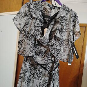 Perceptions New York Blk & white dress w shrug       NWT           10
